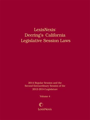 cover image of LexisNexis Deerings California Legislative Session Laws